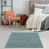 THE RUGS Living Room Rug 120x120 cm Duckegg Blue Shaggy 30 mm Thick view 3