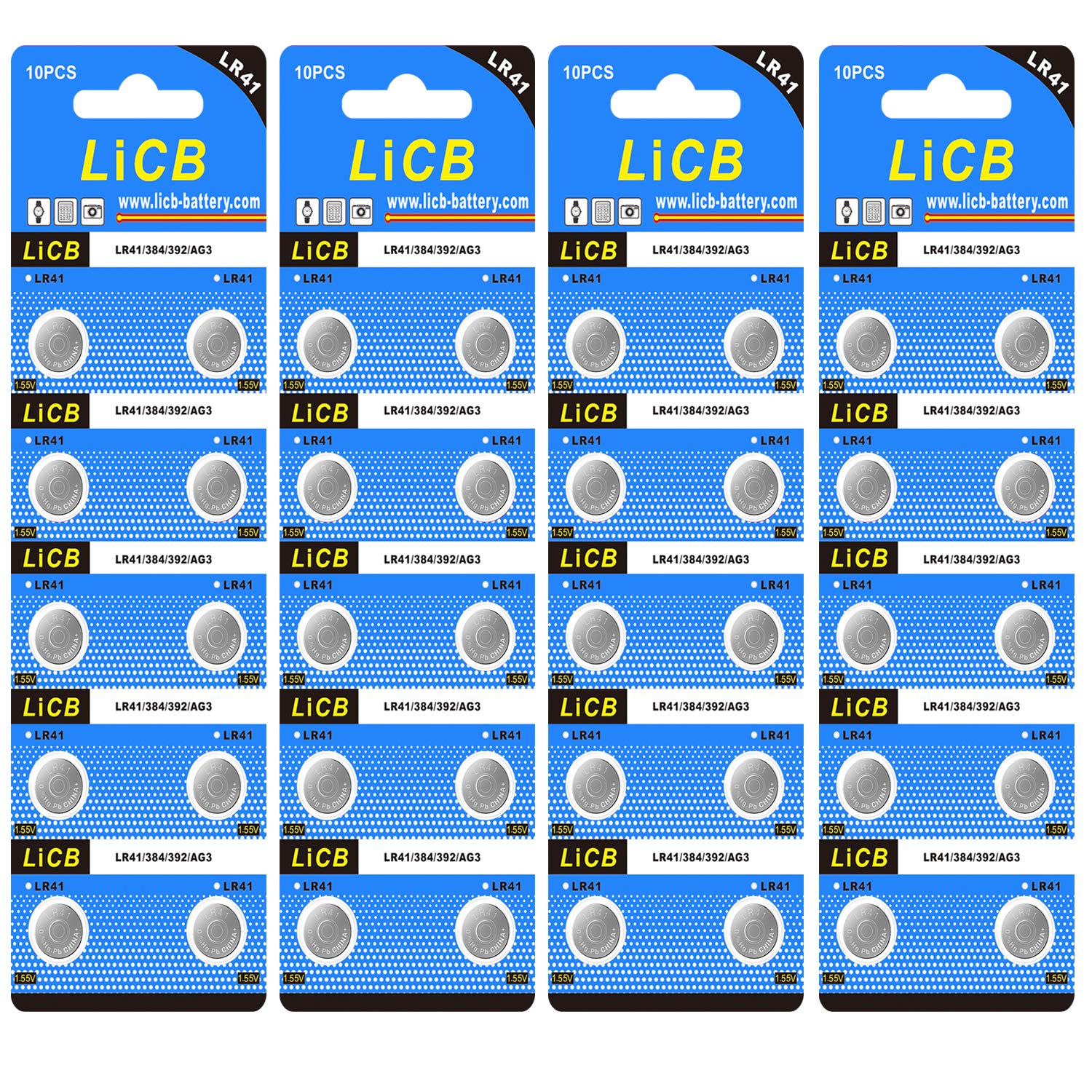 LiCB 40 Pack LR41 AG3 392 384 Batteries,LongLasting & LeakProof,High