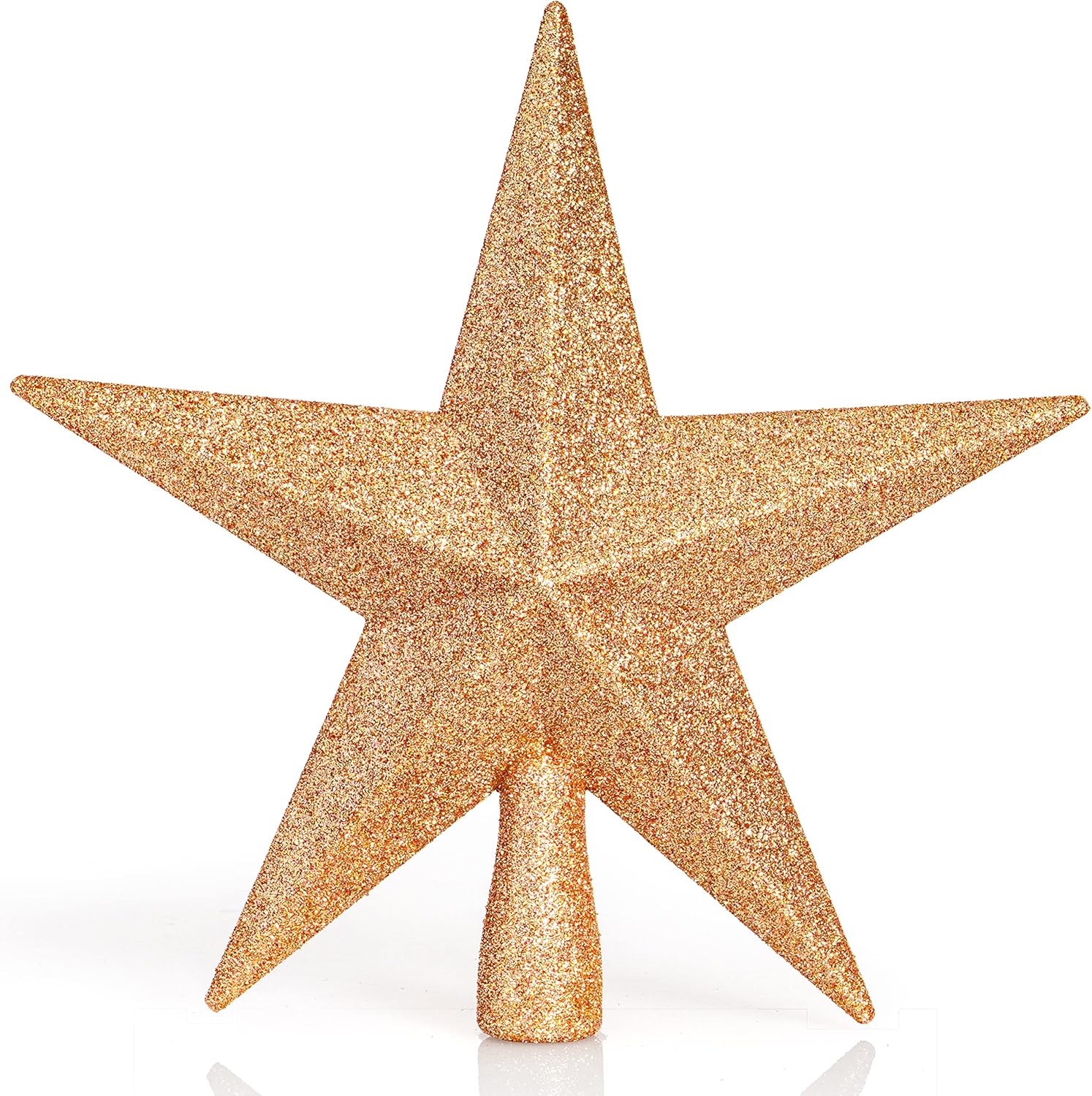 Tree Toppers - Ornativity Glitter Star Tree Topper - Christmas Decorative Holiday Bethlehem Star Ornament (Champagne)