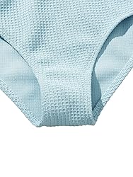 SHENHE Girl's 2 Piece High Waisted Ruffle Waffle