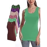 SUMONA Women Tank Tops Ribbed Rib A-Shirts Basic Sleeveless Tanks Top
