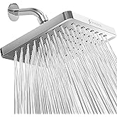 SparkPod Shower Head - High Pressure Rain - Premium Quality Luxury Design - Easy Clean Adjustable Replacement for Your Bathroom Shower Heads (Luxury Polished Chrome, 8 Inch Square)