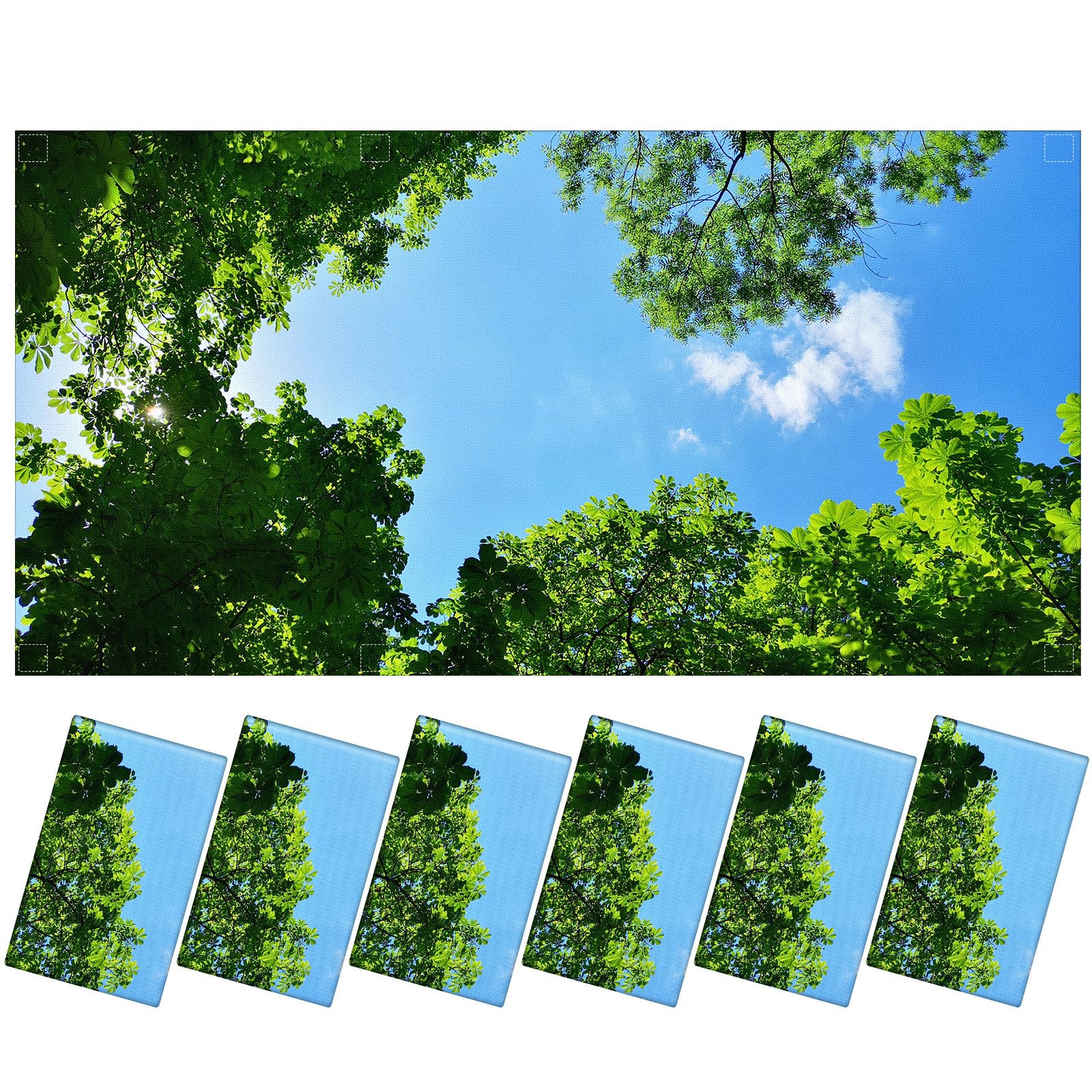 Photo 1 of Kittmip 6 Pcs Fluorescent Light Covers with 48 Magnets Decorative Magnetic Light Filters for Ceiling Classroom Office Kitchen Decoration (Tree)