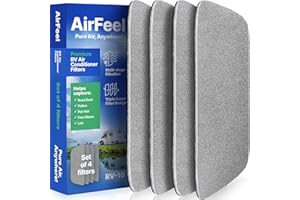 AIRFEEL Premium RV AC Filter Replacement - Triple-Stage Air Filters for Coleman Mach RV Air Conditioner - 6"x16" AC Filters for Camper, Motorhome, Travel Trailer, RV Fifth Wheel Must Haves Parts - 4 Filters
