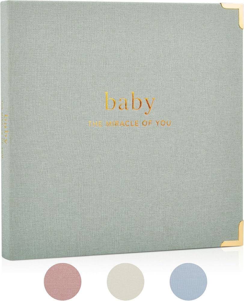 Keepsake Baby Memory Book for Boys and Girls - Timeless First 5 Year Book | Neutral Journal Scrapbook or Photo Album - Record