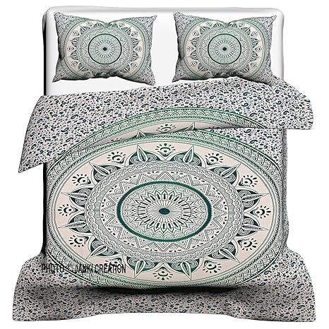 Bohemian Traditional Indian Mandala Duvet Queen Quilt Indian Duvet