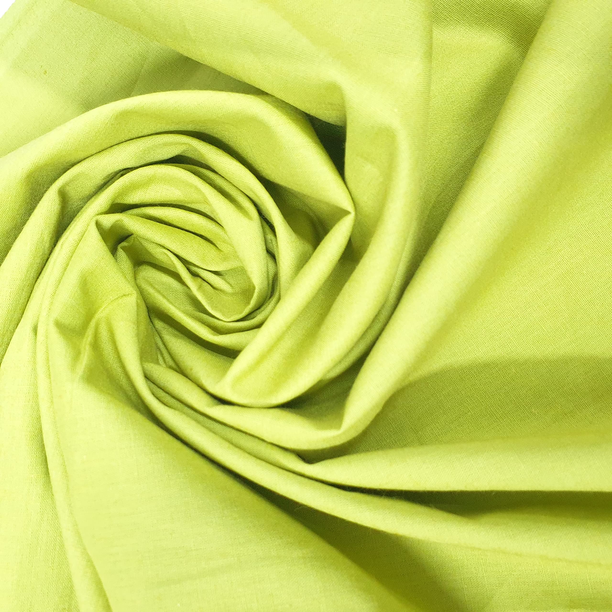 Plain 100% Cotton Egyptian Cambric Poplin Craft Soft Dress Material Fabric 44" (5 Meter, Olive Green)