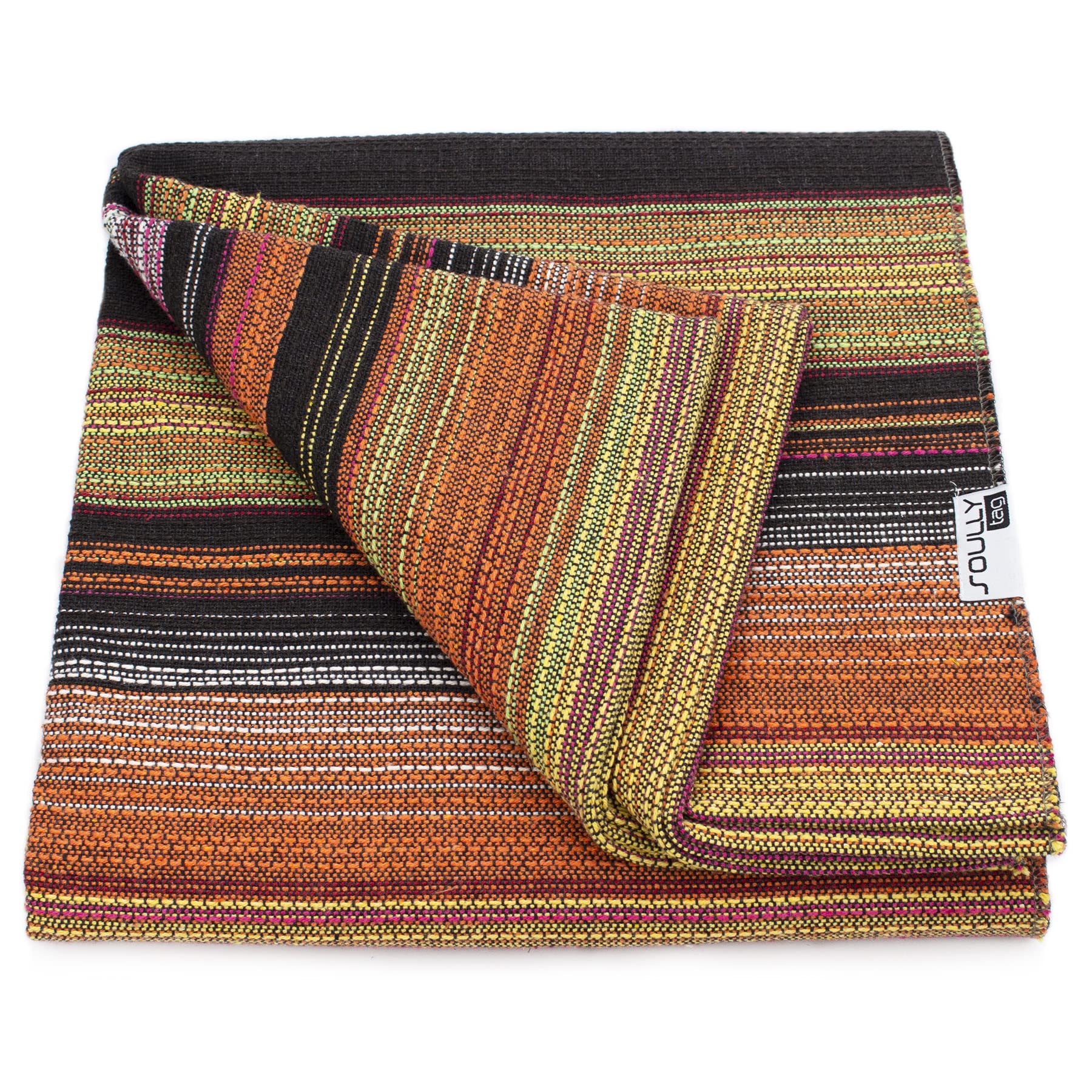 Soullytag Burnt Orange Cotton Throw Blanket – Recycled Cotton, Multi-use Sofa & Bed Cover | Eco Friendly, Machine Washable, 150 × 210 cm (Rio, Orange)