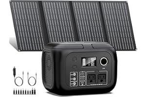 SINKEU Solar Powered Generator 300W Peak/70400mAh, 260Wh Portable Power Station with Panels 40W Included, Solar Generator with AC Outlet 110V for Home Use, Camping, Outdoor, Power Backup