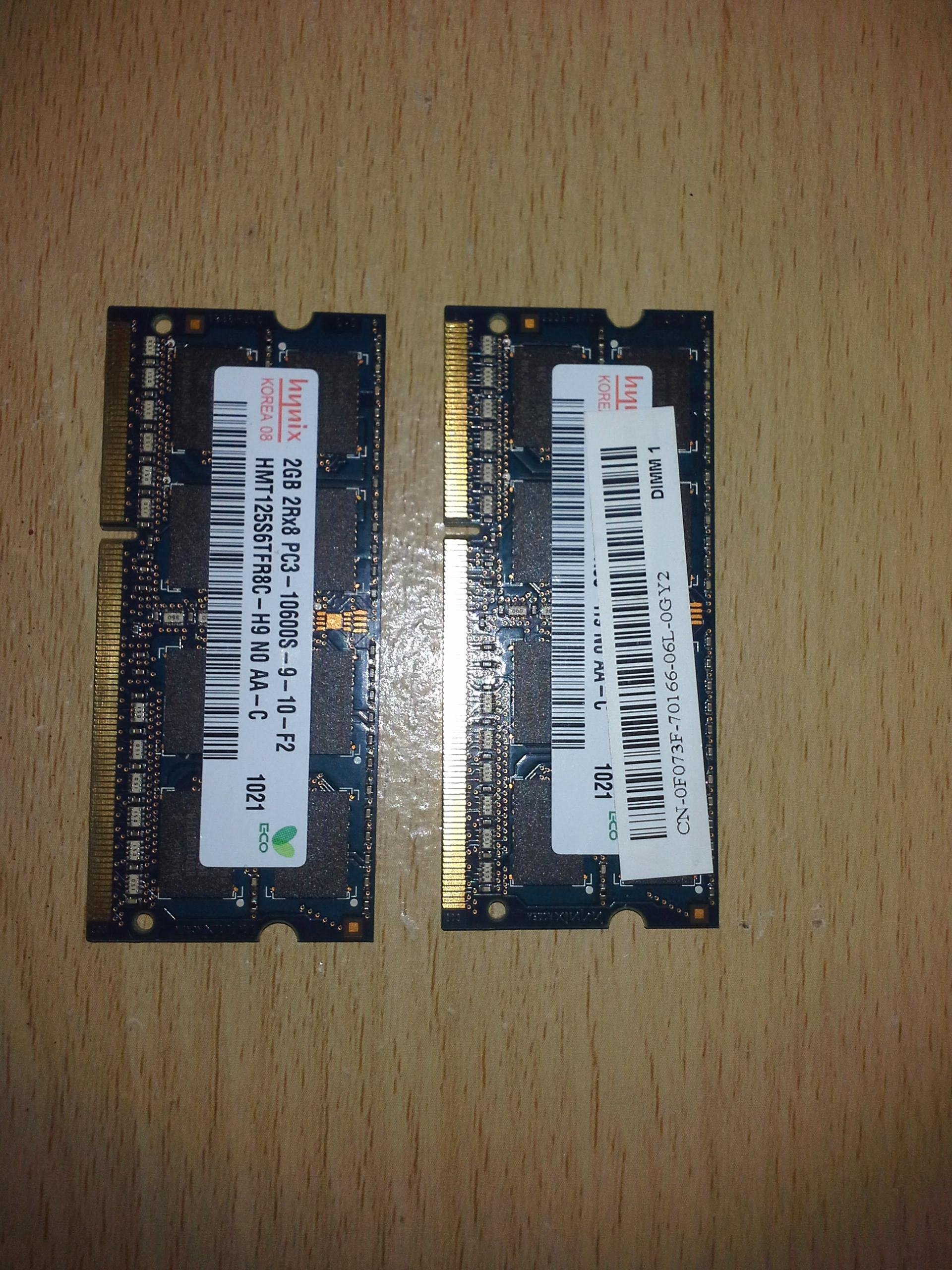 Hynix 2GB 2Rx8 PC3-8500S-7-10-F2 Laptop RAM Memory