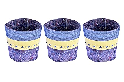 GARDINO Geo Fabric Grow Bags Peppy Colors, (Size 6 X 6 Inch)(Pack of Three)