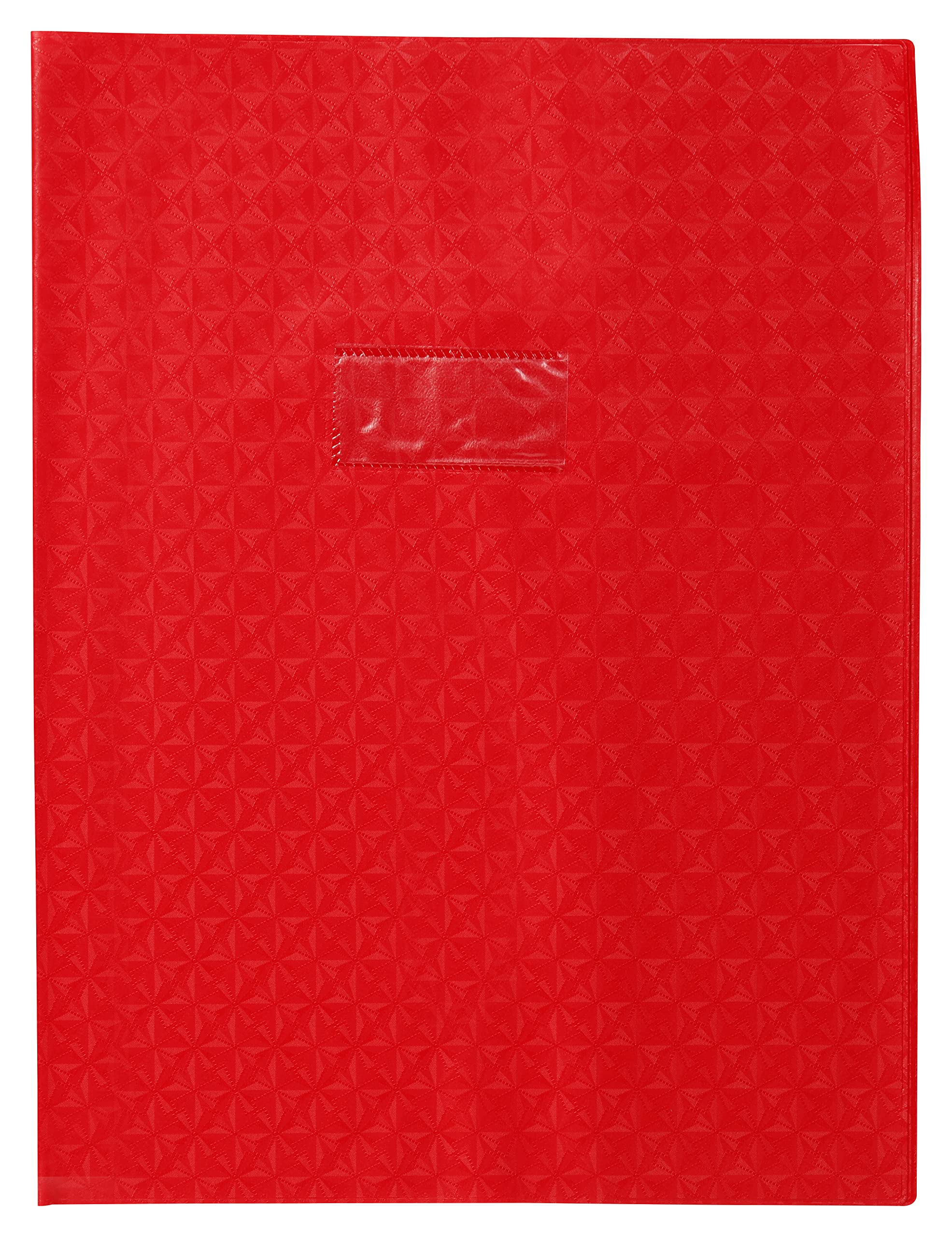 Calligrapher 72413C - A Notebook Cover with Red Diamond Grain - Dimensions: 24x32 cm - 18/100th with Label Holder - Opaque PVC - Manufactured in France