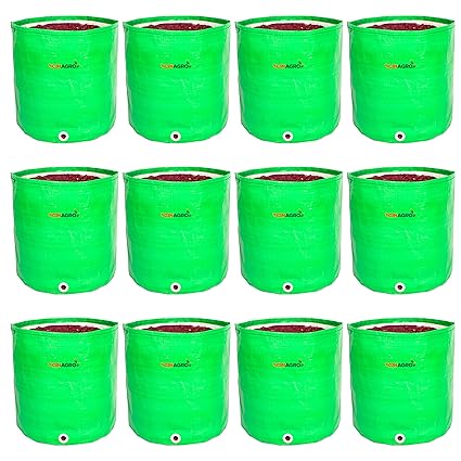 Cinagro Heavy Duty HDPE UV Stabilized Grow Bags with Eyelets for Terrace Gardening