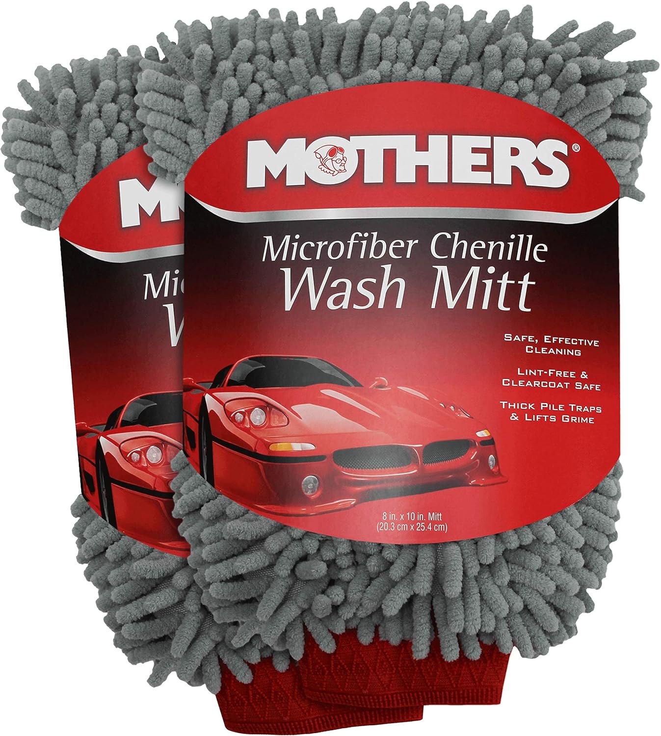 Mothers Premium Chenille Car Wash Mitt - Scratch & Lint Free, 2pk: Automotive