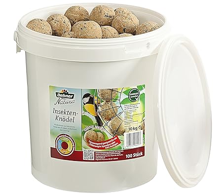 Dehner Natura Wildvogelfutter, Insekten-Knödel, ohne Netz, 100 Stück (10 kg)