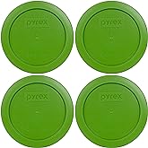 Pyrex 7200-PC Round 2 Cup Storage Lid for Glass Bowls (4, Lawn Green)