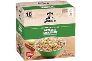 Quaker Instant Oatmeal, Apples and Cinnamon, Individual Packets (48 Count of 1.51 oz Packets), 72.48 oz