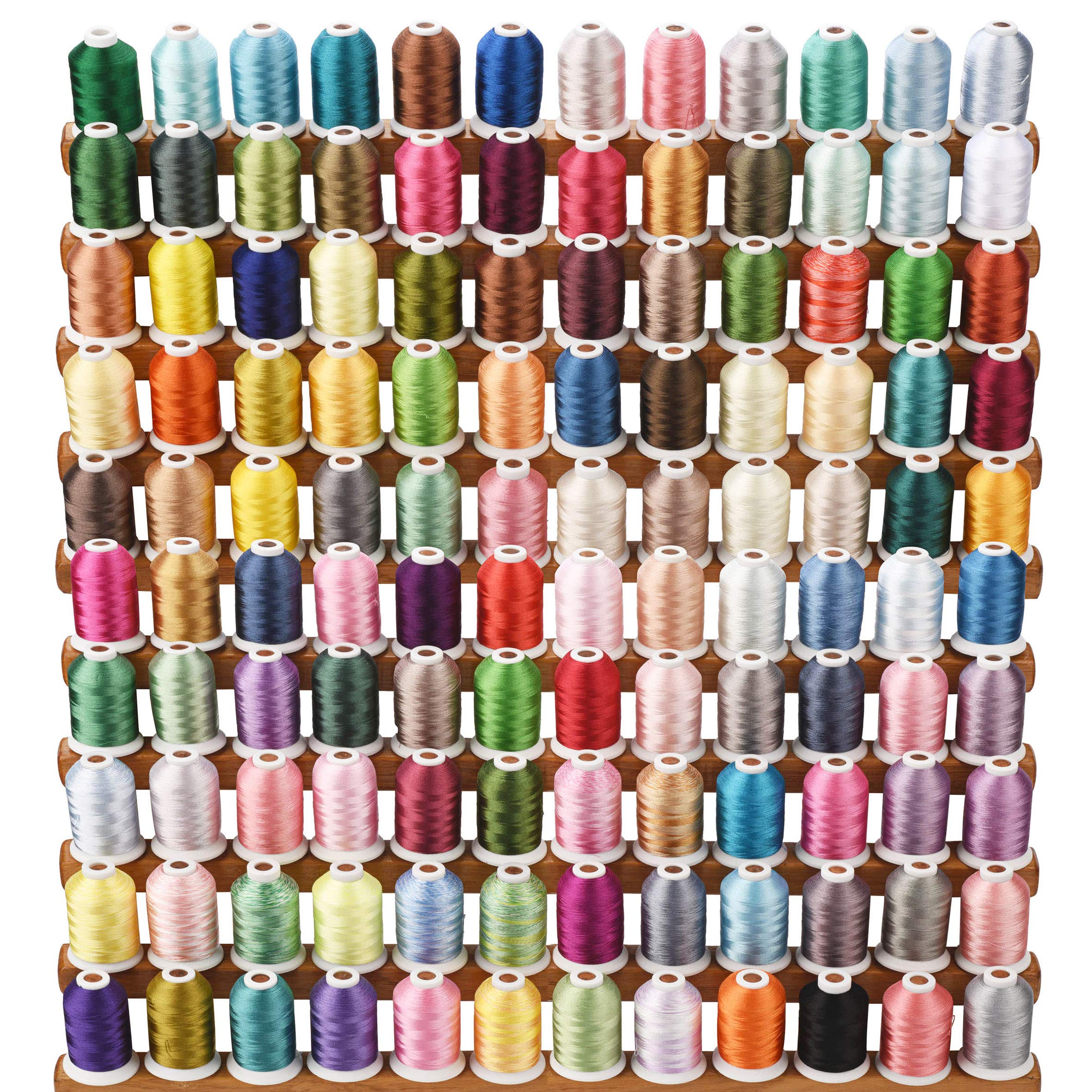Simthread 120 Colors Polyester Embroidery Machine Thread - 1000 Metres for Brother/Babylock/Janome/Kenmore/Singer Embroidery Machine
