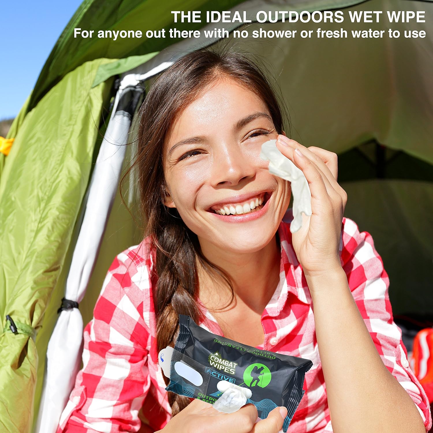 Combat Wipes Active Outdoor Wet Wipes | Extra Thick, Ultralight, Biodegradable, Body & Hand Cleansing/Refreshing Cloths for Camping, Gym & Backpacking w/Natural Aloe & Vitamin E (25 Wipes): Sports & Outdoors