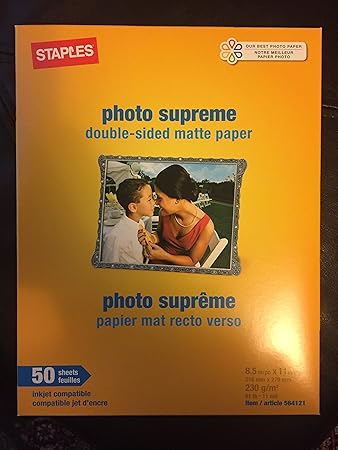 staples matte photo paper