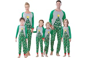 Benaive Matching Family Christmas Pajamas Set Boys Girls Holiday Pjs for Women Men Sleepwear
