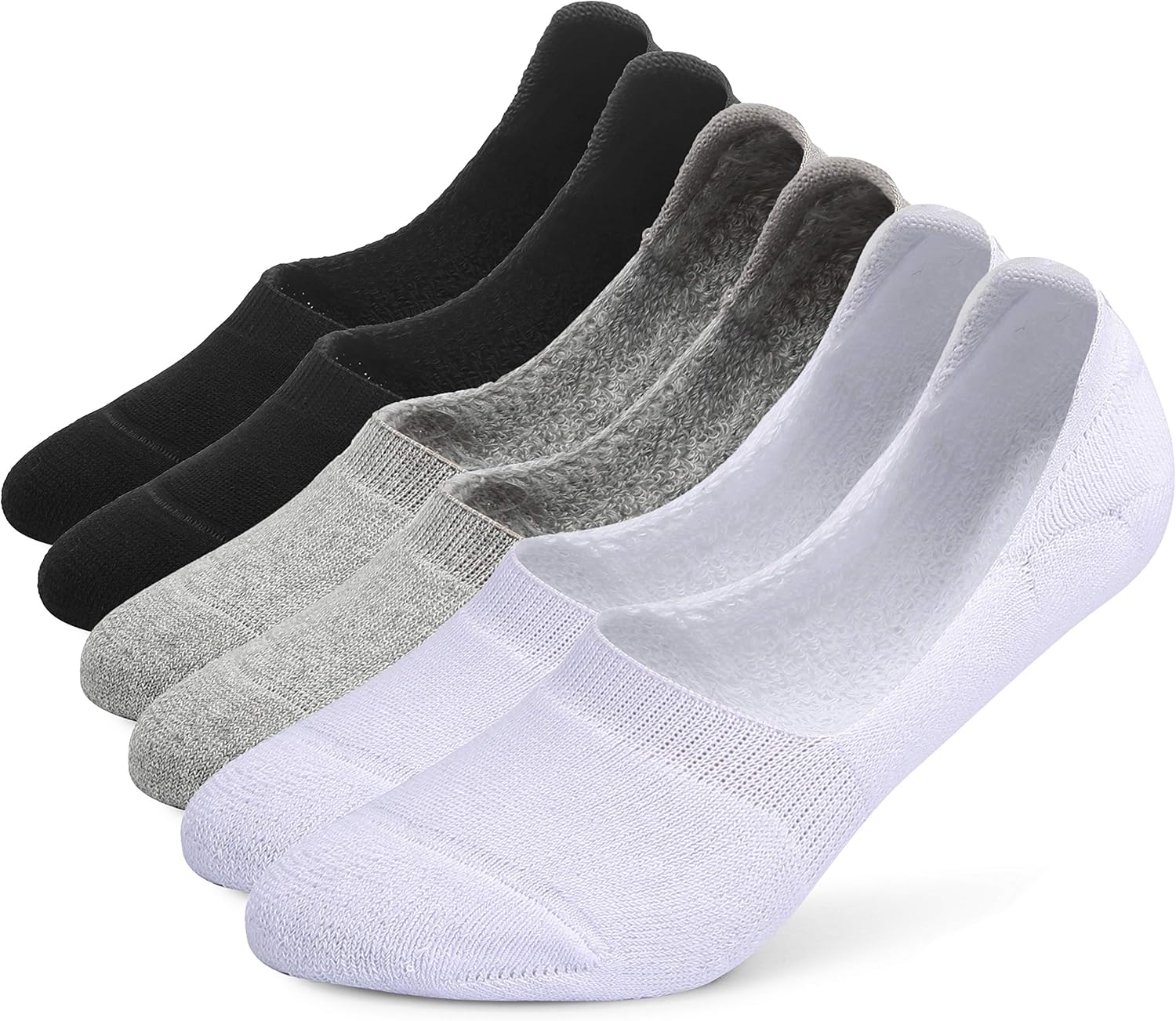 Leotruny 6 Pairs Unisex Thick Cushion Athletic Cotton Non Slip Low Cut Flat Liner No Show Socks at  Women’s Clothing store