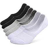 Leotruny 6 Pairs Unisex Thick Cushion Athletic Cotton Non Slip Low Cut Flat Liner No Show Socks