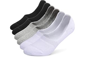 Leotruny 6 Pairs Unisex Thick Cushion Athletic Cotton Non Slip Low Cut Flat Liner No Show Socks