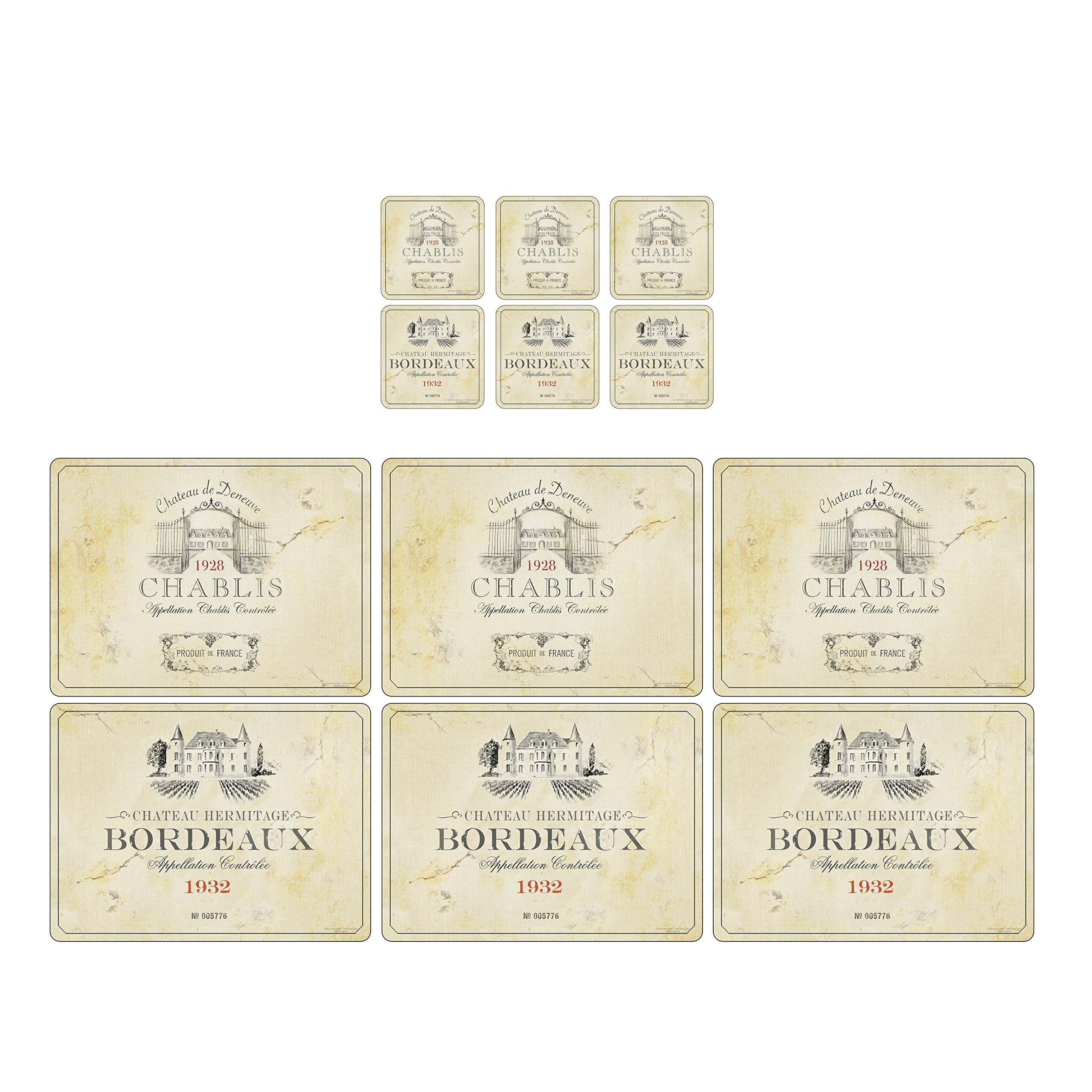 Pimpernel Vin de France Placemats and Coasters Set