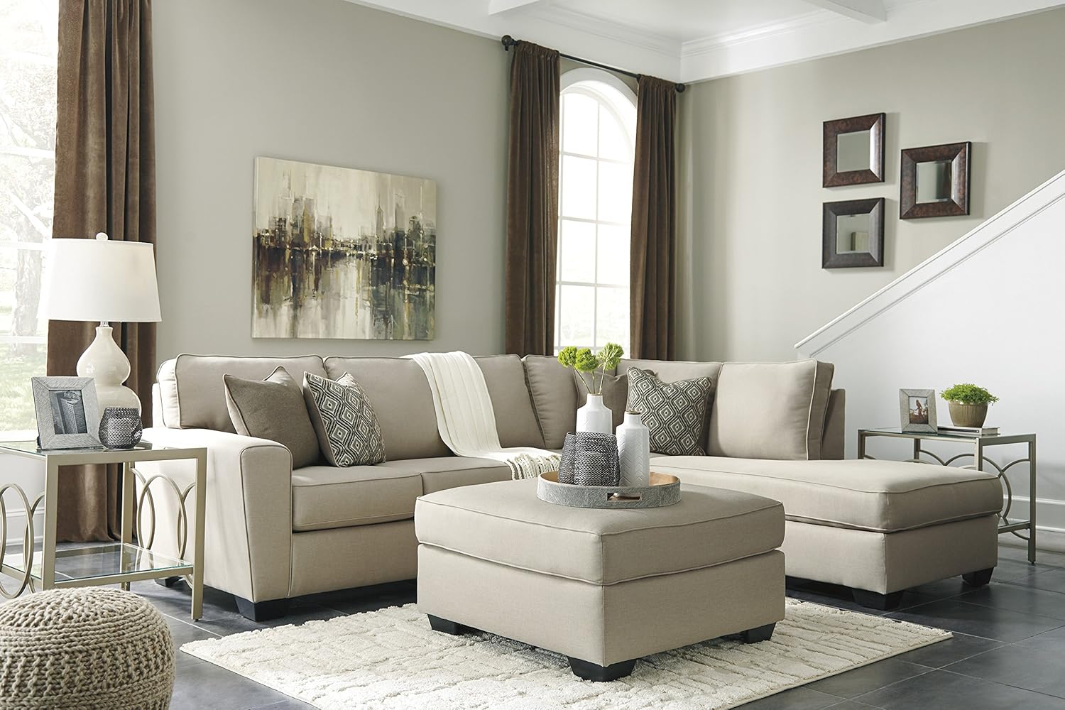 Amazon Com Furnituremaxx Calicho Contemporary Ecru Color Fabric