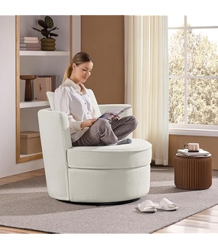 Barrel Chair With Round Rotating Sofa Chair Chita Furniture Swivel