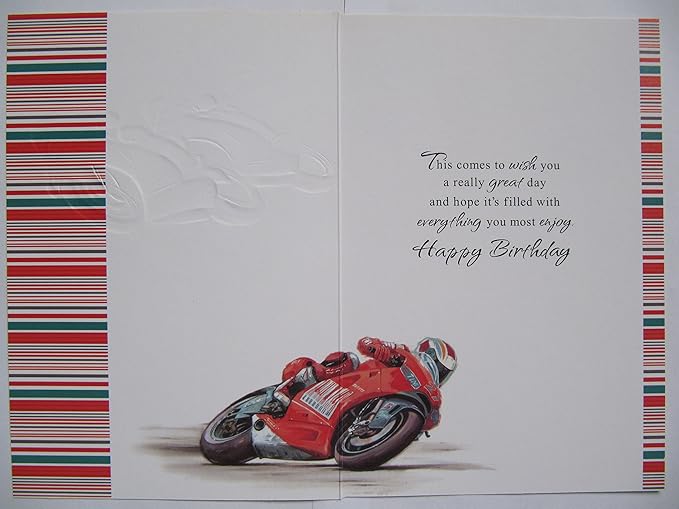 Maison Cartes De Voeux Papeterie Joyeux Anniversaire Moto Ou Scooter Ouvert Carte De Vœux