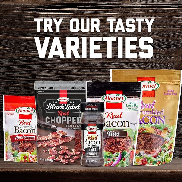 HORMEL BLACK LABEL SNACKS POUCH – CHOPPED BACON, FULLY COOKED BACON, SNACK BAGS, 3.5 OZ POUCH