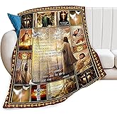 Jesus Christ Blanket Christian Religious Faith Blanket Bible Verse Healing Inspirational Prayer Catholic Gifts for Women Men Scripture Spiritual Fleece Throw Blanket Home Decor for Bed Couch 40"x50"