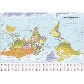Upside Down World Political Wall Map - 39.25" x 27.5" Laminated