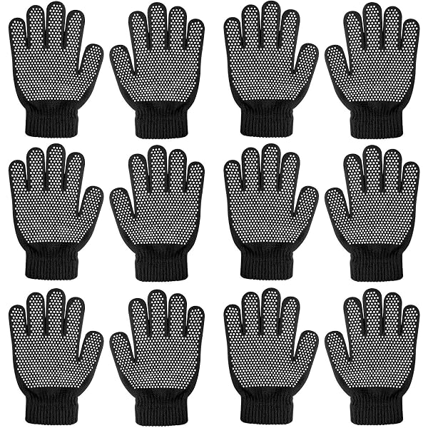 Lot 6 Paires De Gants Enfants QKURT - Motifs Dinosaure/Excavateur - Chauds, Taille 4-10 Ans - Acrylique Doux
