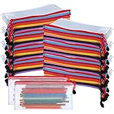 JOUTYFOR 100 Pack Pencil Pouch Bulk Mesh Zipper Pencil Cases - 9.5'' x 4.5'', Small Clear Holder Storage Case Multipurpose Cosmetics Toiletry Bags for Office File (10 Colors)