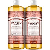 Dr. Bronner's Magic Soap - Pure-Castile Liquid Soap (Eucalyptus, 32 ounce, 2-Pack) -Regenerative Organic Certified Oils, 18-in-1 Uses: Body, Hair, Laundry, Pets & Dishes, Concentrated, Vegan, Non-GMO
