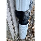 3x4x4" Adjustable Downspout to Round Pipe Adapter to 4" Drain Pipe- Black