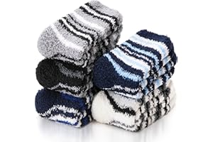 EBMORE Fuzzy Socks Warm Winter Slipper Fluffy Sleep Cozy Comfy Cabin Socks for Mens Womens