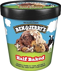 Ben & Jerry's Half Baked Chocolate and Vanilla Ice Cream 16 oz