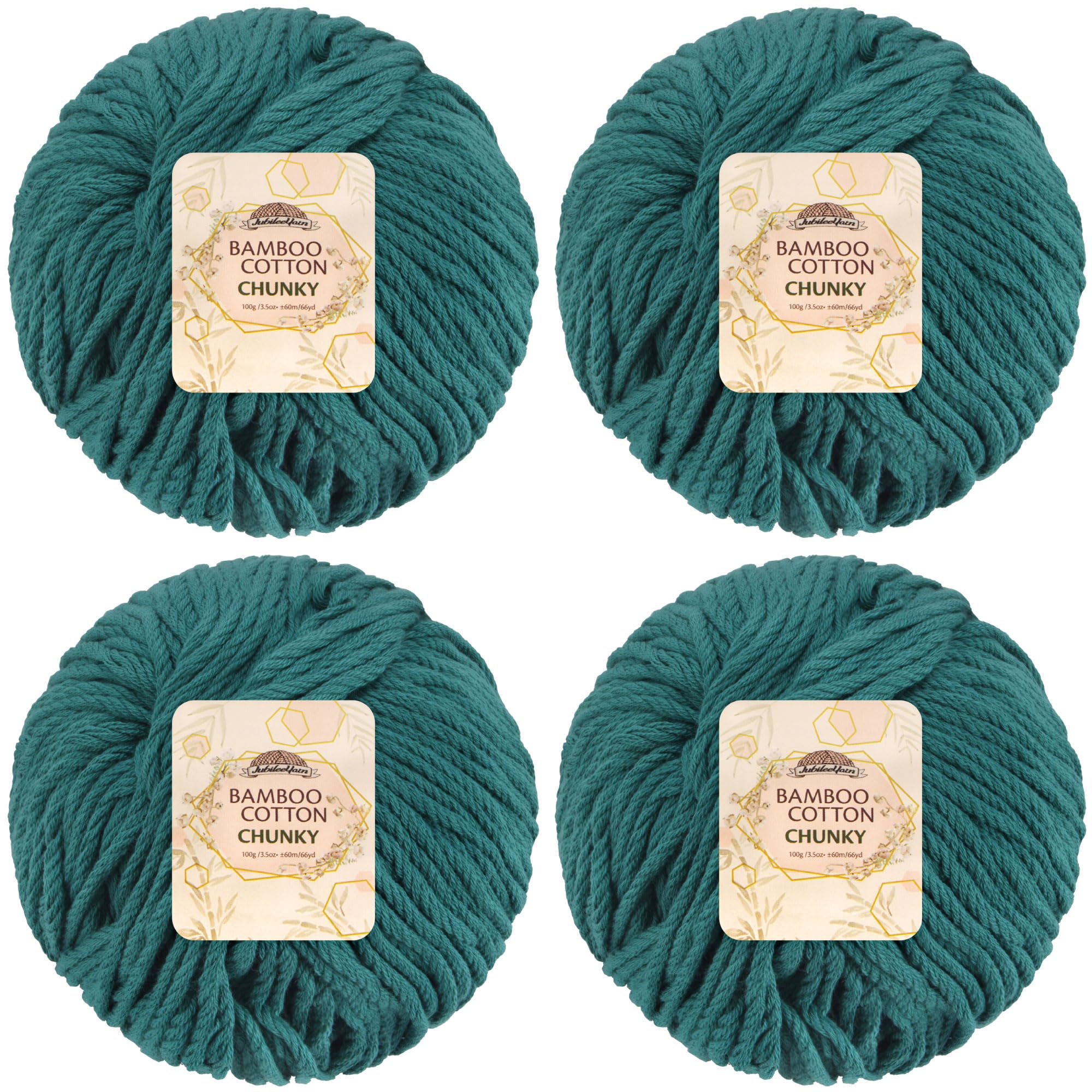 JubileeYarn Bamboo Cotton Chunky Yarn - 100g/Ball - Frozen Tidepool - 4 Balls — image 1