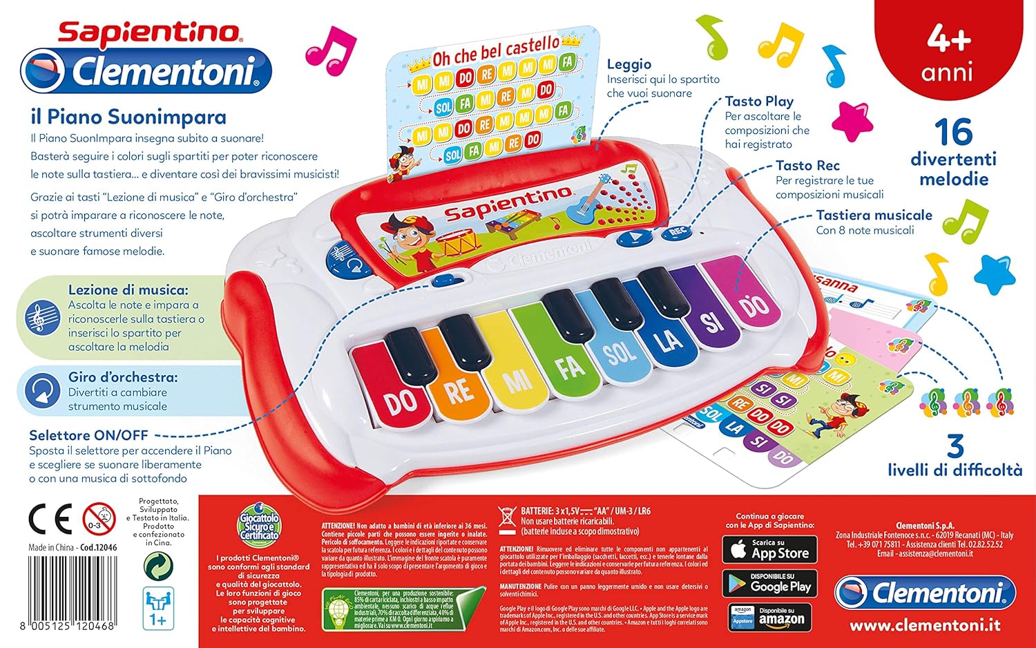 Clementoni 12046 Suonimpara Piano