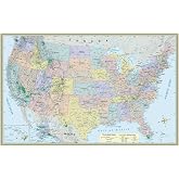 U.S. Map Poster (32 x 50 inches) - Laminated: a QuickStudy Reference Tool