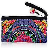 Sabai Jai - Smartphone Wristlet Bag - Handmade Embroidered Boho Clutch Wallets Purses
