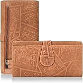 Real Leather Women Wallet Leather with RFID Blocking -Trifold Card Holder Designer Ladies Clutch with ID Window Wallets