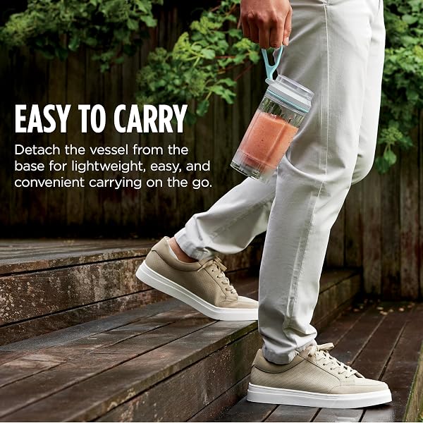 NINJA BLAST MAX, PORTABLE & PERSONAL BLENDER + TWIST & GO, SMOOTHIE, BLEND, ICE CRUSH, 3 PROGRAMS, CORDLESS, 22 OZ REMOVABLE VESSEL, DISHWASHER SAFE, LEAKPROOF, GREY, BC251GY