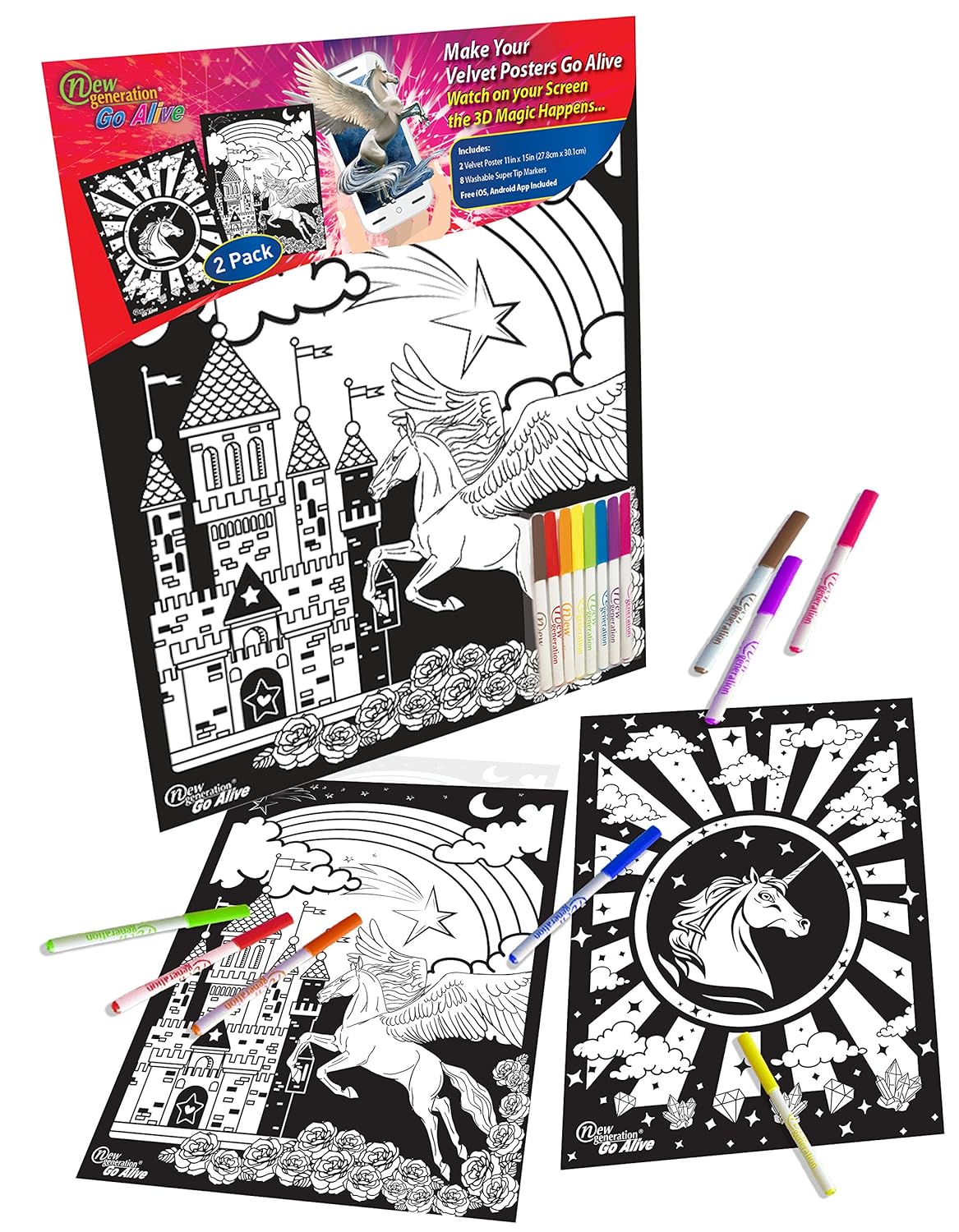 Amazoncom New Generation GO Alive Unicorn Velvet Posters Top 2