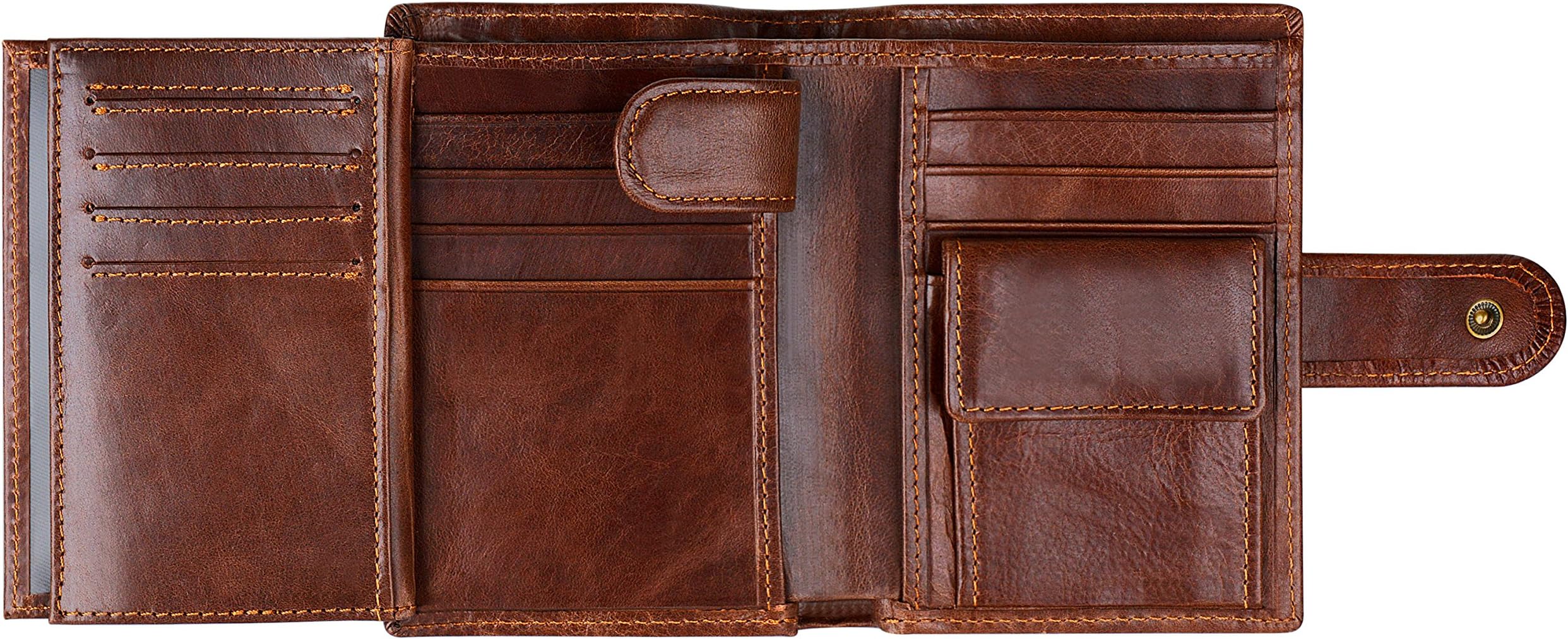 Neihou Trifold Leather Wallet, RFID Wallet for Men with Credit Card Holer