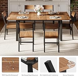iPormis 7-Piece Dining Table Set with 6